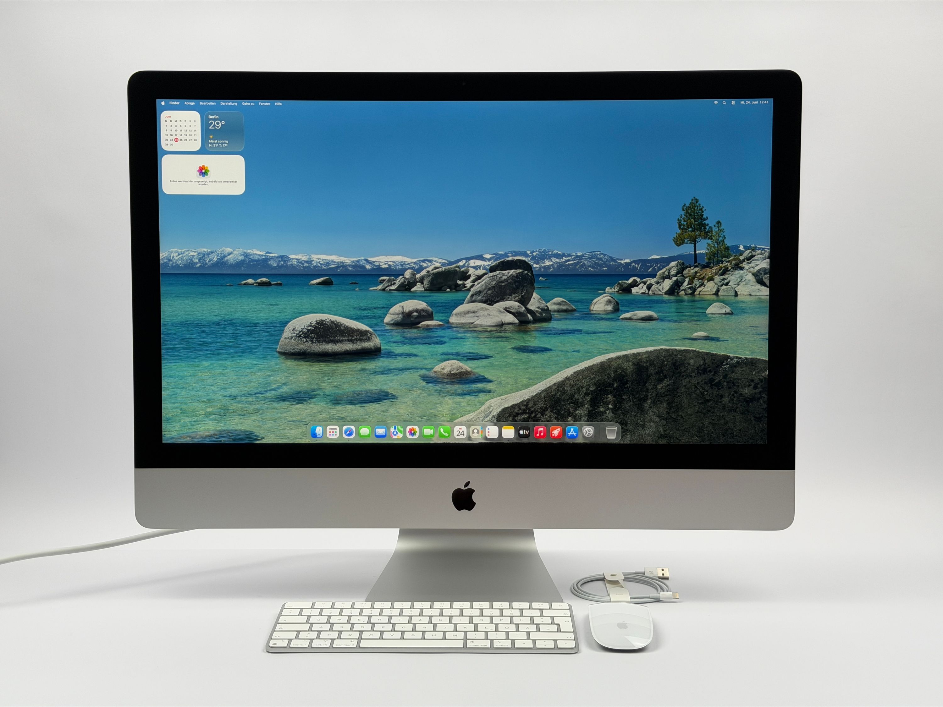 Apple iMac Retina 5K 27“ 10-Core i9 3,6 Ghz 64 GB Ram 1 TB SSD RP 5700 SILBER 2020 NANOTEXTUR 10Gbit