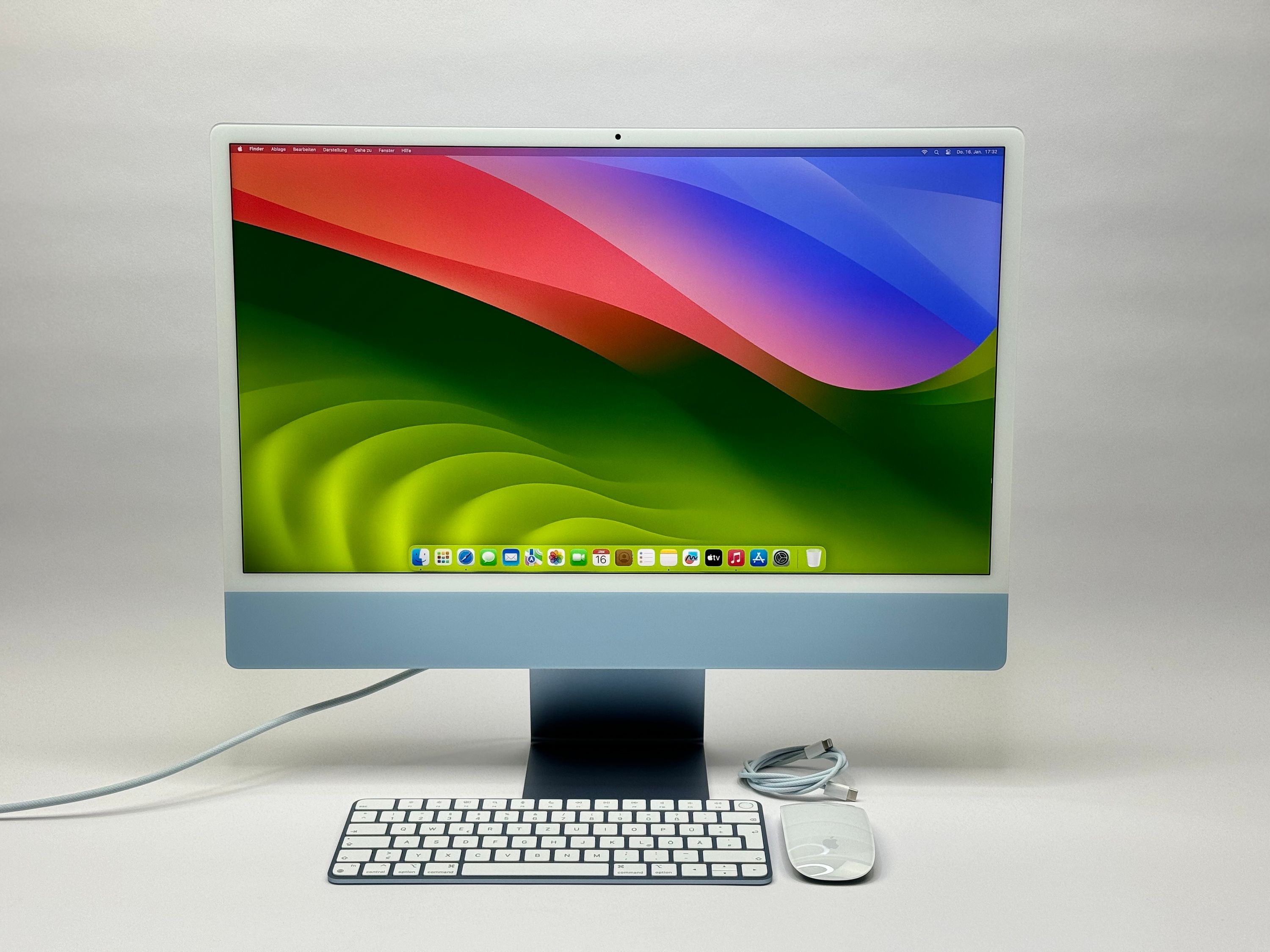 Apple iMac 24“ M1 8-Core CPU 8-Core GPU 16 GB RAM 256 GB SSD blau