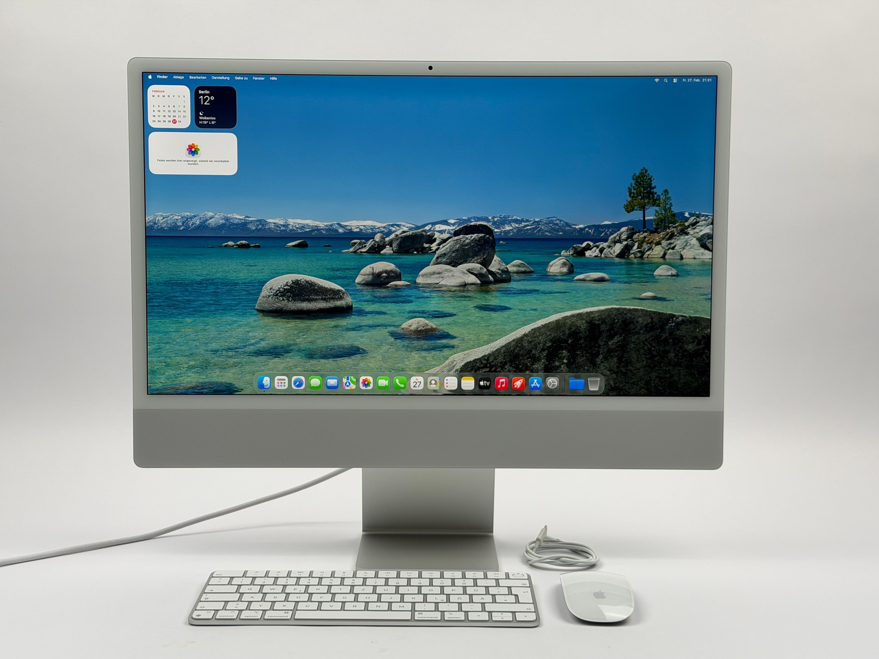 Apple iMac 24" M1 8-Core CPU 8-Core GPU 8GB RAM 256 GB SSD SILBER