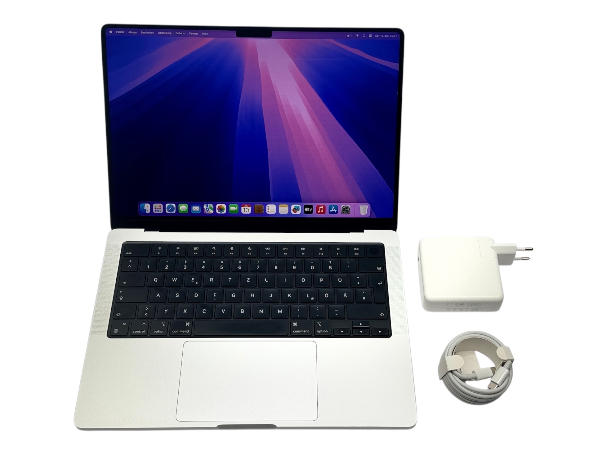 Apple MacBook Pro 14“ M1 MAX 10C CPU 24C GPU 512 GB SSD 32 GB Ram 2021 SILBER