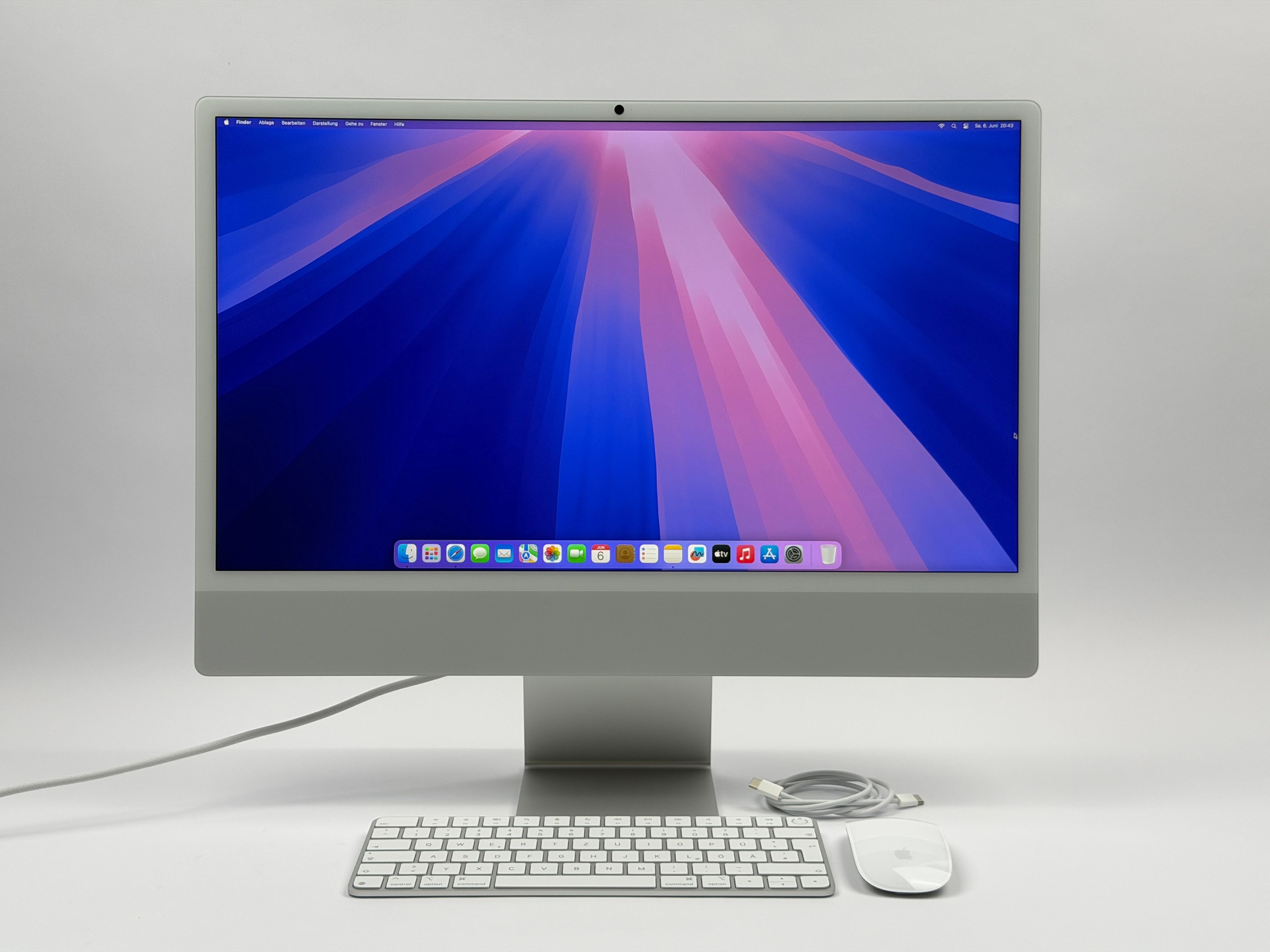 Apple iMac 24" M4 10-Core CPU 10-Core GPU 16 GB RAM 256 GB SSD SILBER 2024 NANOTEXTURGLAS